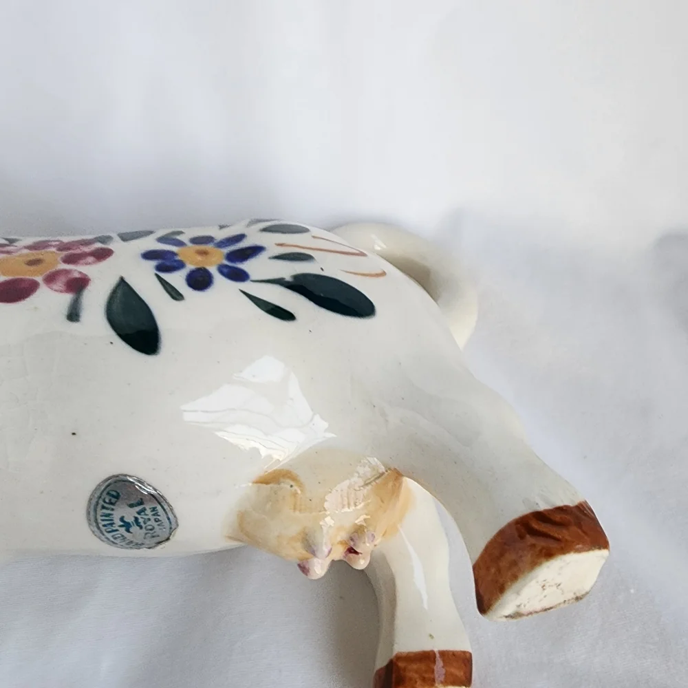 Royal Japan Vintage Cow Creamer or Planter Handpainted with spout